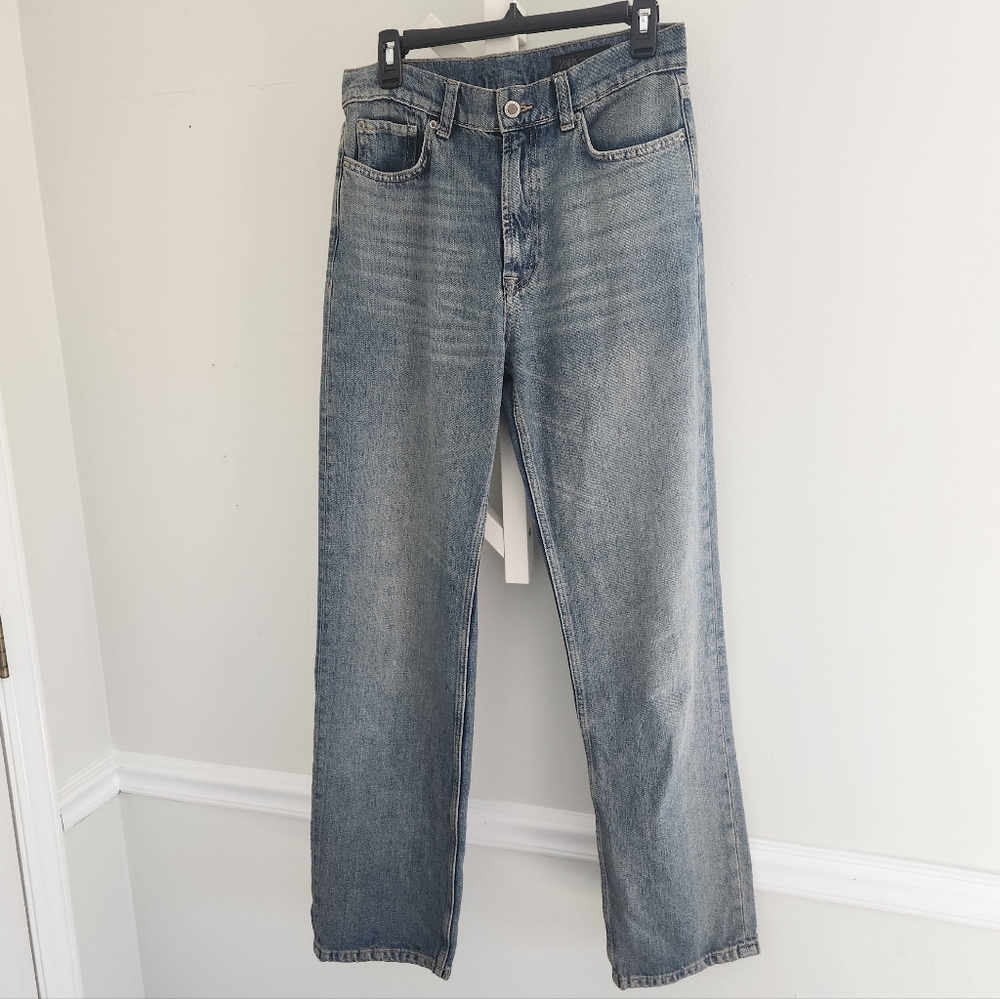 Zara Woman High Rise Straight Leg Jeans Vintage Wash Size 4 Like New